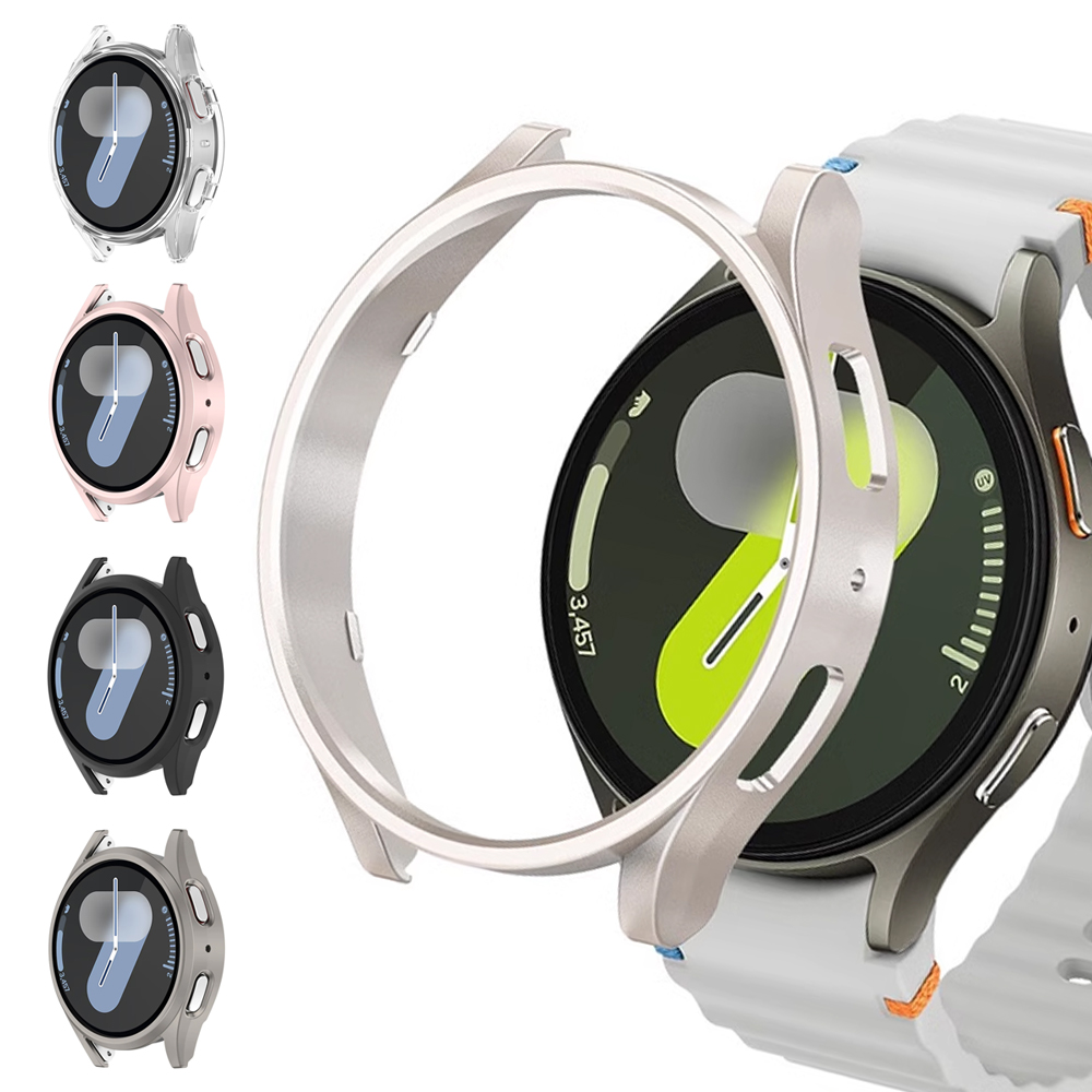 Smartwatch Samsung Watches For Women - サムスンギャラクシーウォッチ7用保護ハードバンパーケース,40mm, 44mmアクセサリー,PCフレーム