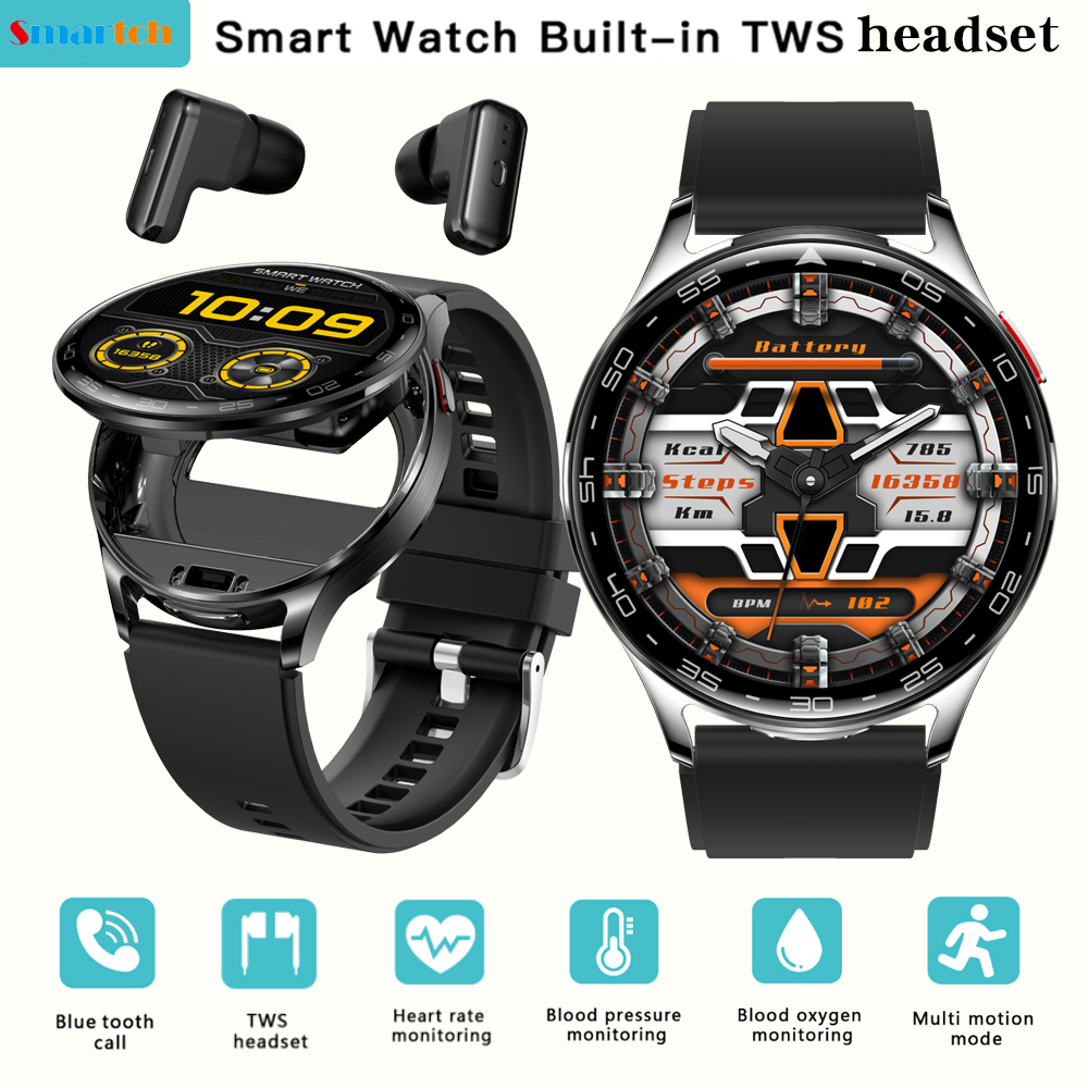 Smartwatch Noise Watches - 男性と女性のためのtwsスマートヘッドセットウォッチ、スポーツフィットネススマートウォッチ、心拍数、健康、ノイズリダクション、イヤホン音楽、1.39インチ、2 in 1