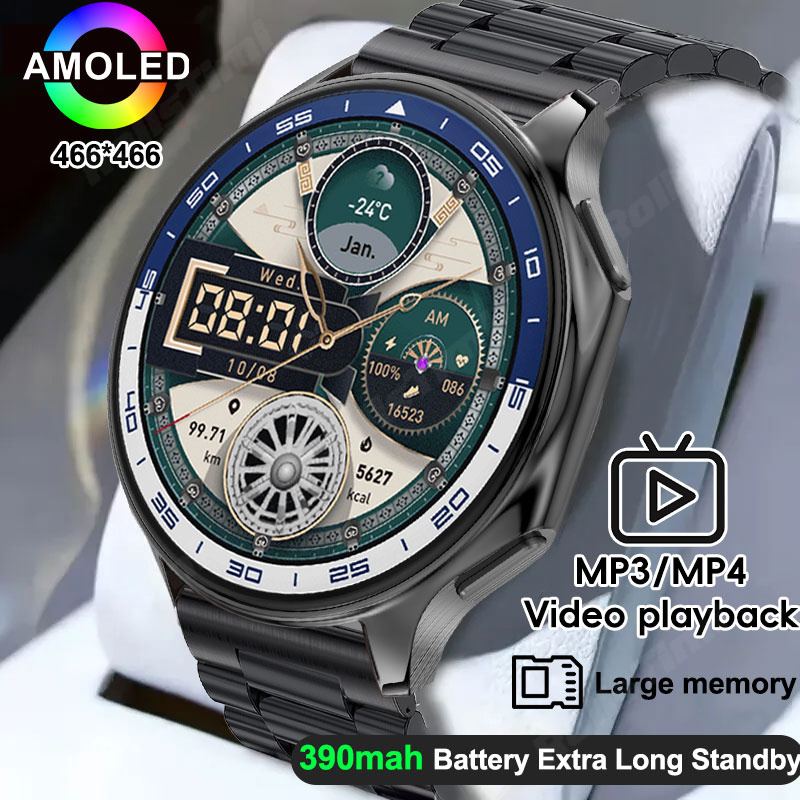 Smartwatch Professional Watches For Men - 1.43 AMOLED スマートウォッチ 3D サラウンドビジョンプレーヤー 4