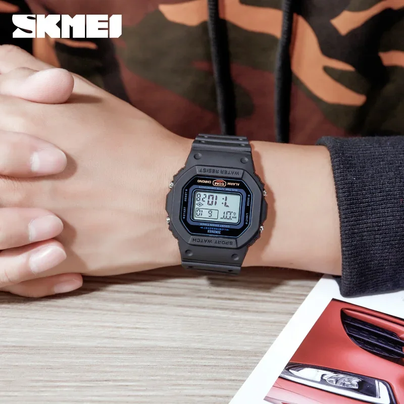Tide Watch Surf - SKMEI 1628 高級デジタルメンズ腕時計スポーツ防水電子メンズ腕時計ミリタリーバックライト時計 1988 リロイ Hombre