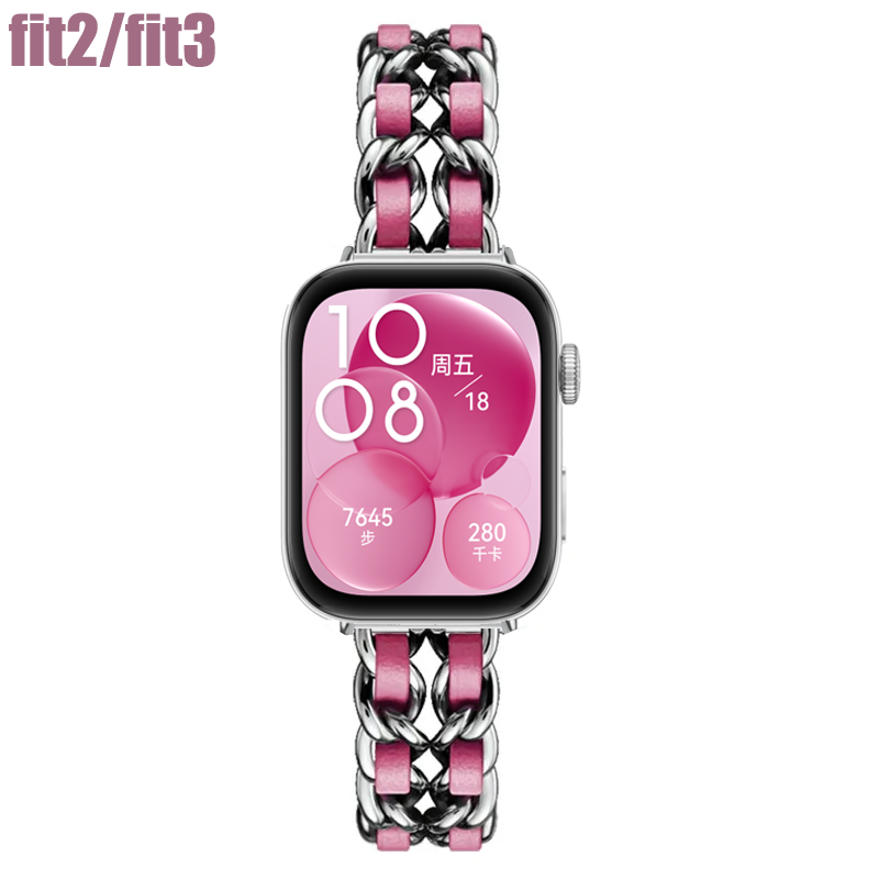 Smartwatch Samsung Watches For Women - Huawei Watch用の革と金属のストラップ,交換用リストバンド,fit3,fit2アクセサリー
