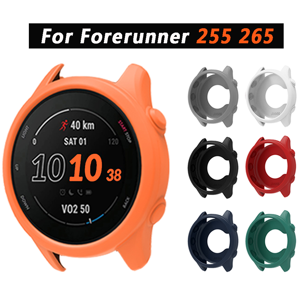 Xwatch Smartwatch - シリコンケースカバーガーミンフォアランナー 255 265 ソフトプロテクターシェルスマートウォッチ中空耐衝撃保護フレームケース