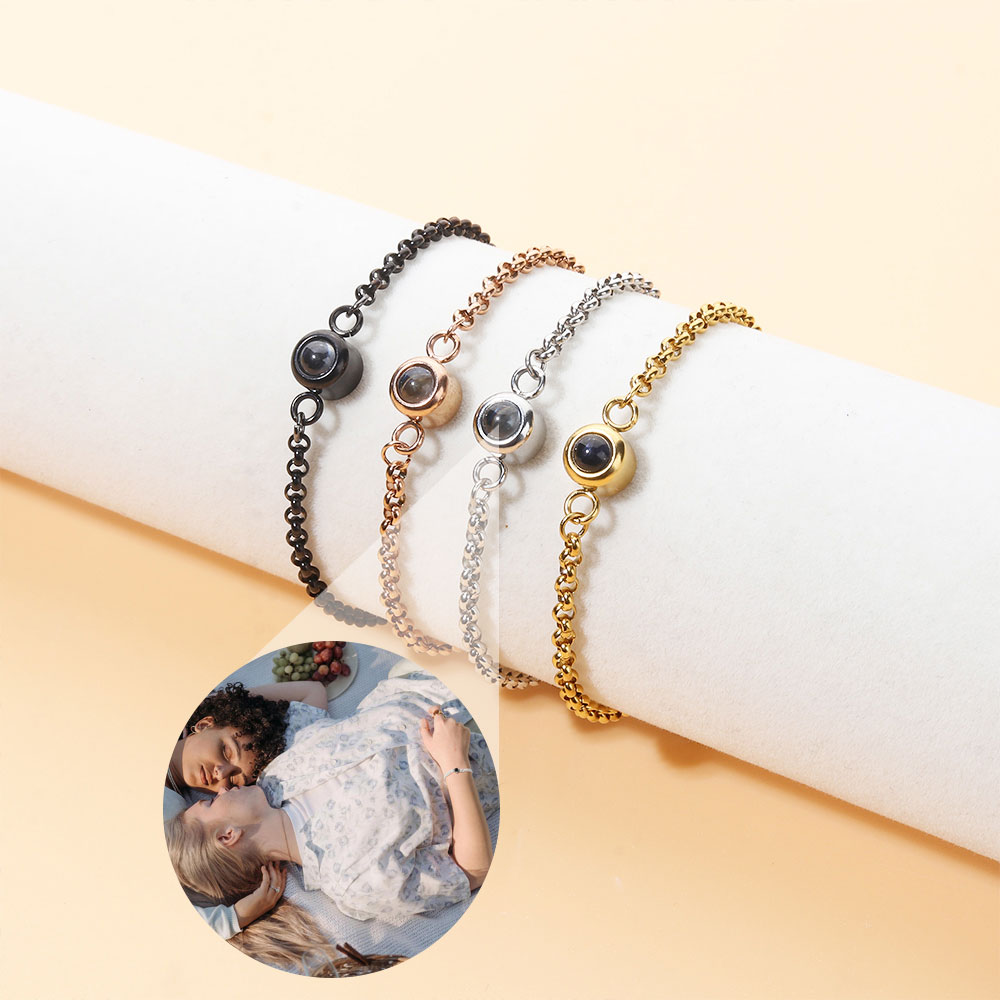 Bracelet Link Remover - 写真入りカスタムフォトブレスレット ステンレススチール パーソナライズされた写真投影メモリーブレスレット 写真カスタマイズブレスレット
