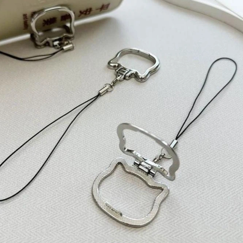 かわいい猫型合金製携帯ストラップ 2-in-1 指リング 折 - Watch Es のレビューと価格