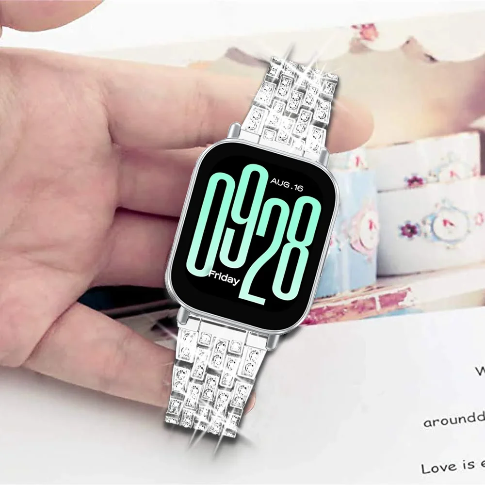 ステンレス鋼ダイヤモンド時計バンド Redmi 時計 5 L - Smartwatch Samsung Watches For Women のレビューと価格
