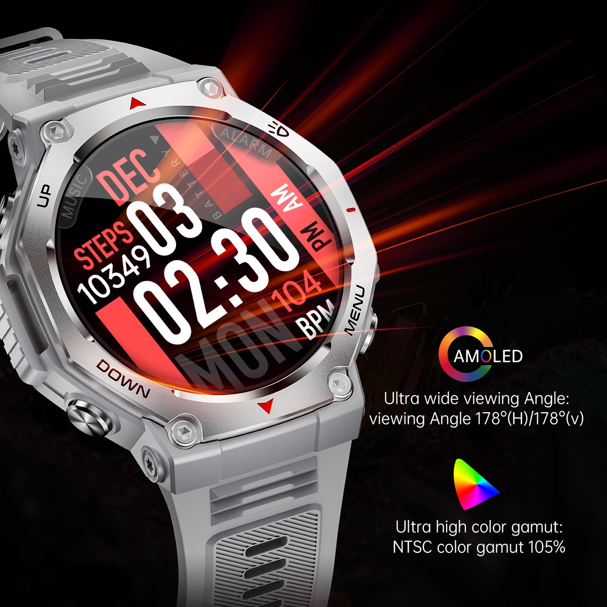 VWAR T-Rex ウルトラスマートウォッチ 懐中電灯/U - Watch Vs Amazfit のレビューと価格