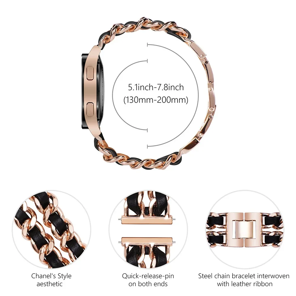 Huawei Watch用の革と金属のストラップ,交換用リス - Smartwatch Samsung Watches For Women のレビューと価格